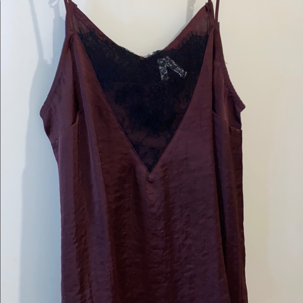 Silky Lace Burgundy Blouse